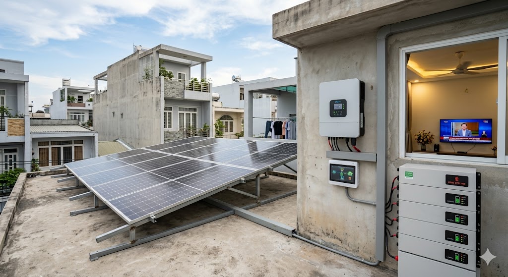Giải pháp battery ESS cho mái bê tông nhà phố – Xu hướng điện mặt trời lưu trữ hiện đại tại Việt Nam
