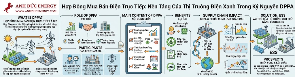 Hợp Đồng Mua Bán Điện Trực Tiếp: Nền Tảng Của Thị Trường Điện Xanh Trong Kỷ Nguyên DPPA