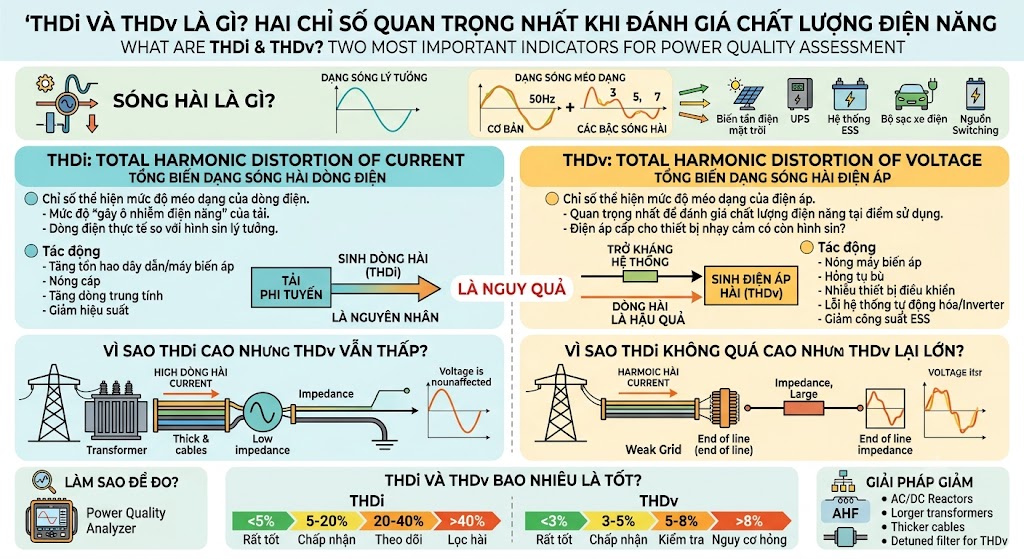 THDi Và THDv Là Gì? Hai Chỉ Số Quan Trọng Nhất Khi Đánh Giá Chất Lượng Điện Năng