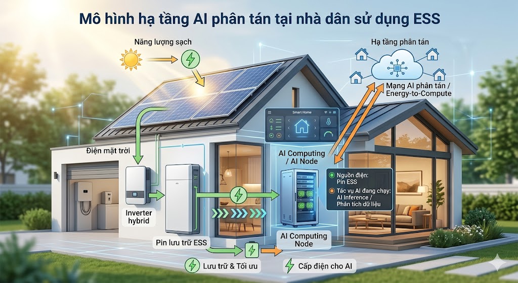 Pin lưu trữ ESS cho hạ tầng AI tại nhà dân: Mảnh ghép quan trọng của nền kinh tế AI tương lai