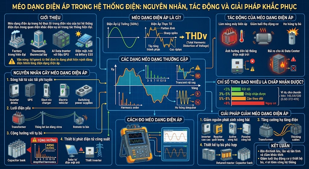 Méo Dạng Điện Áp Trong Hệ Thống Điện: Nguyên Nhân, Tác Động Và Giải Pháp Khắc Phục
