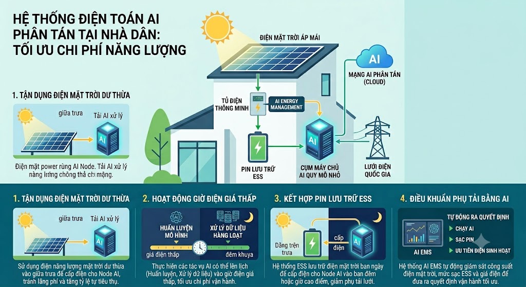 AI Data Center phân tán tại nhà dân dụng giúp giảm chi phí điện như thế nào?
