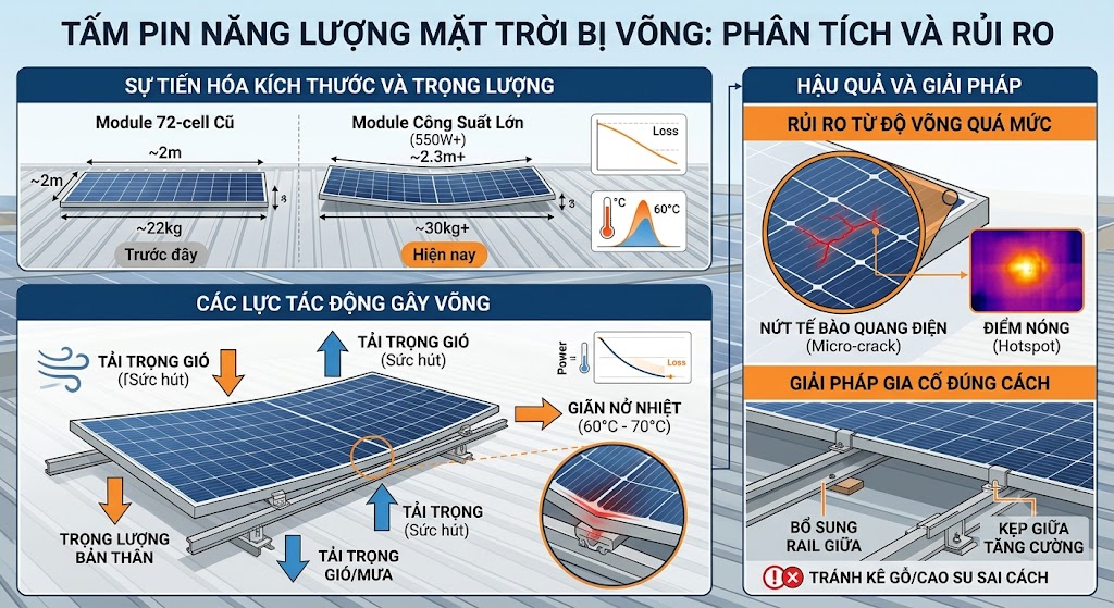 Tấm Pin Năng Lượng Mặt Trời Bị Võng: Hiện Tượng Bình Thường Hay Dấu Hiệu Rủi Ro?